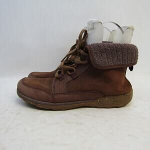CHACO Womens Size 11 Brown Suede Fold Over Lace Up Comfort Casual Shoes
